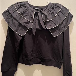 Black Zara sweater with bow details